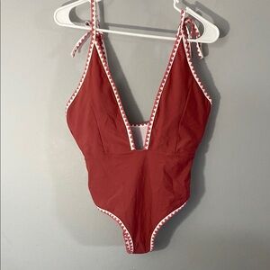 ZafulSwim burgundy One-Piece Swimsuit size Medium 6